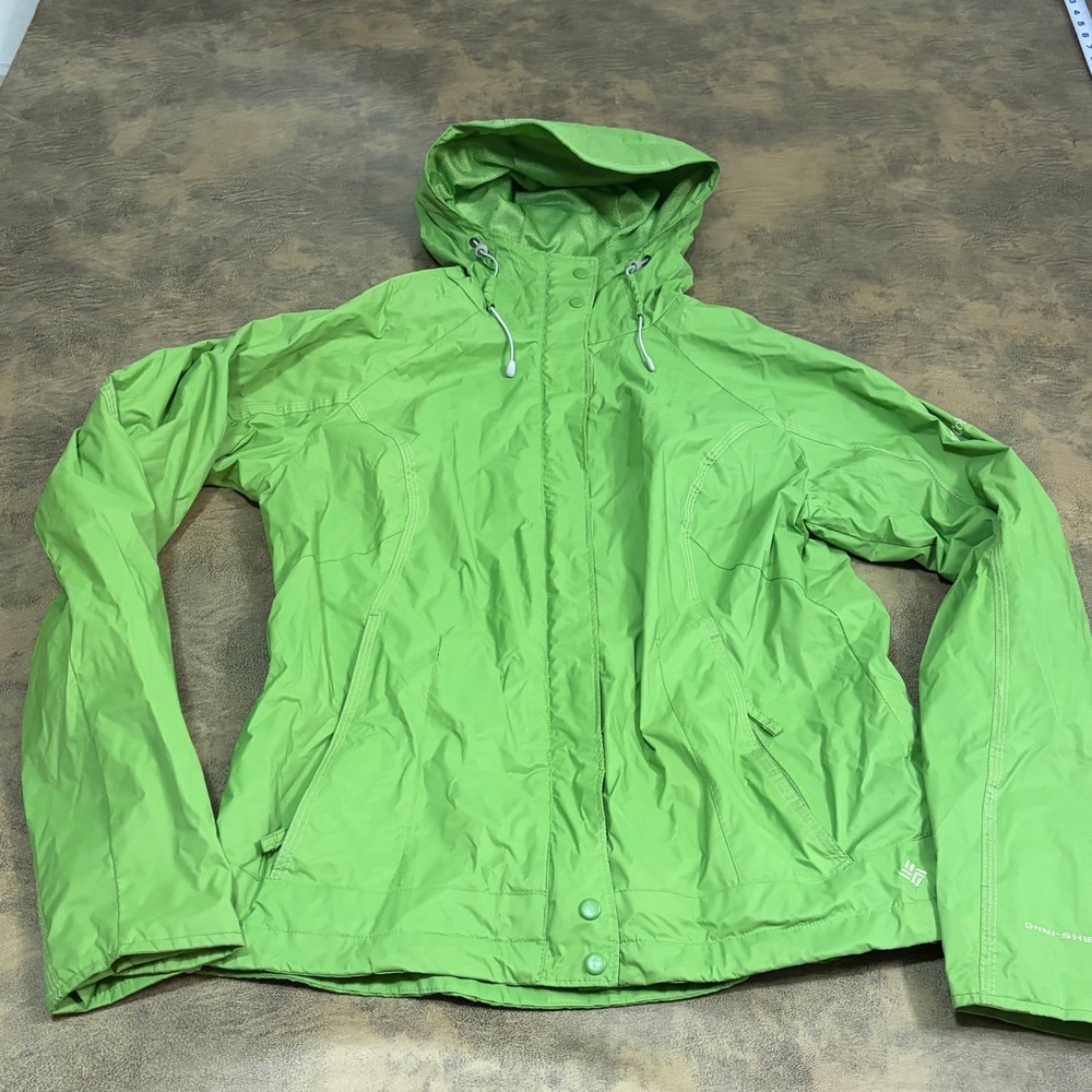 Columbia Rain Jacket Womens Medium Green Omni-Shield Windbreaker RL3039